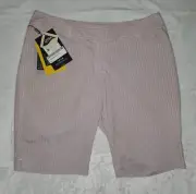 Adidas Climalite Pink, Lavendar & Blue Pin Stripes Golf Shorts Sz 10