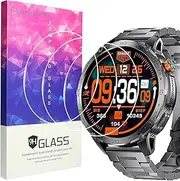 Blueshaweu Screen Protector Compatible with Lige Smartwatch Men's 1.75 Inch TX2, 9H Hardness Tempered Glass Screen Protector [Pack of 3] Compatible with LIGE TX2 / HIRREO TX2 Smartwatch (HD)