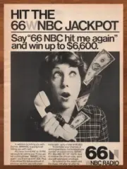 1977 66WNBC Radio Vintage Print Ad/Poster Contest Authentic Retro 70s Wall Art