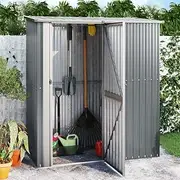 Garden Shed Grey 180.5x97x209.5 cm Galvanised Steel,Outdoor Storage Shed: WeatherResistant Galvanised Steel Garden Tool Organiser Storage Sheds