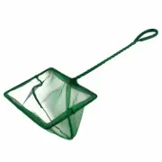 Aquarium Fishbowl Spiral Handle Fish Landing Net Mesh Green 5.9inch Wide