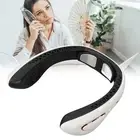 2 In 1 Hanging Neck Fan USB Chargeable Mini Hot Compress Massage Adjustable AU