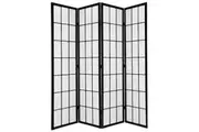 Shoji Room Divider Screen Black 4 Panel