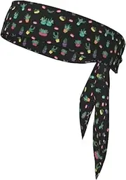 Cactus.. Sports Strap Double-Sided Headscarf Men's Bow Tie Sports Headscarf Running Yoga Exercise Headband