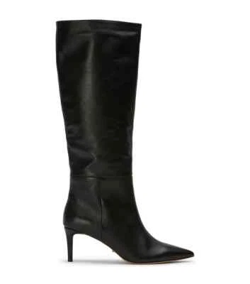 Tony Bianco Ghost Black Venice Calf Boots Leather Mid-High Stiletto Sz 8