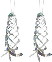 Bird Repellent Spiral Reflectors, 2 PCS Hanging Reflective Bird Deterrent Devices for Scare Pigeons and Other Small Birds (40cm)