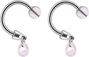[Niaspi] 20G Spike CZ Dangle Lip Rings Snake Bite Jewelry Stainless Steel Snake Bites Piercing Horseshoe Labret Jewelry Conch Helix Cartilage Earrings Body Piercing Jewelry