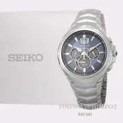 Authentic Men's Seiko Coutura Solar Chronograph Stainless Steel Watch SSC641