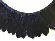 1 Yard - Black Goose Pallet Parried Feather Trim Nagoire Satinettes Supply