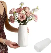 Modern White Ceramic Vase - Elegant Decor for Home & Office, Ideal for Pampas Grass and Flowers - Living Room or Dining Table - Stylish Gift Option
