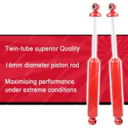 2x Rear KYB SKORCHED 4'S Shock Absorbers for Nissan Navara D22 4WD RWD 1997-On