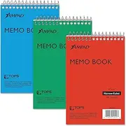 Ampad Efficiency Pocket Notebook, Recycled, 4 X 6 Inches, Single Wire, Top Open, Assorted Covers,3 Notebooks per Pack, Red/Blue/Green (45-094)