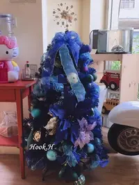 在飛比找Yahoo!奇摩拍賣優惠-極新 藍色夢幻聖誕樹 只用三次 二手 保持良好 聖誕節 *H