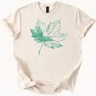 Green Maple Leaf Tee Botanical Nature Shirt Plant Lover Top
