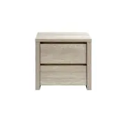 Alta Collection 2 Drawer Bedside Table Dusky Oak