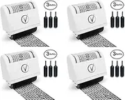 Vantamo Identity Protection Roller Stamps Wide Kit, Including 3-Pack Refills - Designed for Secure Confidential ID Blackout Security, Anti Theft and Privacy Safety (4-Pack White)