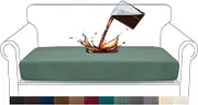 Granbest Premium Water-Repellent Couch Seat Cushion Cover, High Stretch Jacquard Fabric Sofa Seat Slipcover Protectors (Loveseat Cushion, Matcha Green)