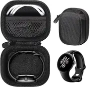 [CaseSack] Case for Google Pixel Watch 2, Pixel Watch, with mesh Pocket for Charger (Black)