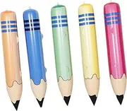 Funny Big Pencil Inflatables Set of 5 Oversized Pencil Props for Boys and Girls' Birthday Decorations