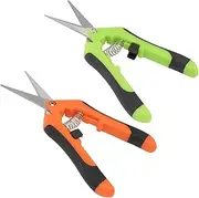 MERRYHAPY 2Pcs Labor Saving Pruning Shears Durable Stainless Steel Garden Secateurs for Tree Branches Flower Trimming and Hedge Maintenance Ergonomic Design with Spring Mechanism