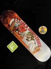SUPER RARE Devil Man Jesus Yin Yang World Industries Skateboard Deck Flame Boy