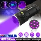365nM UV Light Torch BlackLight 160W 8LED Flashlight Inspection Lamp USB Charge