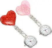 [TEMPNAP] 2pcs Nurse Watch For Women Pocket Watch with Chain Brooch Watch Nurses Display Fob Watch Pin Charms Nurse Clip Watch Accessories Nurse Hanging Watch Dress Watch Student Watch Decor
