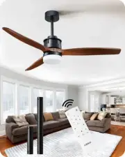 52" Ceiling Fans with Lights and Remote, 3 CCT Dimmable Lighting & Ceiling Fa...