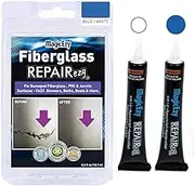 MagicEzy Fibreglass RepairEzy (Blue / White Kit) - Fibreglass Repair Kit in a Tube - Fix Cracks, Chips, Holes Fast - Fibreglass and Acrylic Showers, Baths, Hot Tub, Canoes, Jet Ski, Boats - Ultra Strong