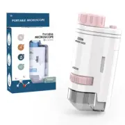 80-200X Electric Mini Microscope with LED Light Pocket Microscope (Pink) AU