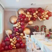 Red and Gold Balloons Garland Kit, 118pcs Red and Metallic Gold Balloon Arch Kit