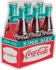 COCA COLA SIX PACK CARTON 36" HEAVY DUTY USA METAL CLEAN COKE ADVERTISING SIGN