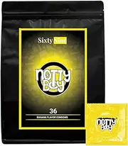 NottyBoy SixtyNine Banana Flavored Condoms For Men - 36 Count | Oral Use | Super Slim | Extra Lubrication | Organic Latex | Silky Surface | Scented | Flavor