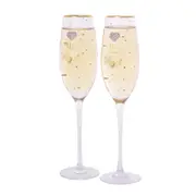 Gibson Gifts Mad Dots Mr & Mrs Right Champagne Flute Glass Drinkware Set