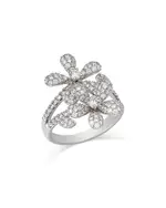 Bloomingdale's Fine Collection Diamond Pave Double Flower Ring in 14K White Gold, 1.45 tcw