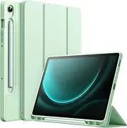 [JETech] Case for Samsung Galaxy Tab S10 FE / S9 FE 10.9-Inch with S Pen Holder, Soft TPU Tri-Fold Stand Protective Tablet Cover, Support S Pen Charging, Auto Wake/Sleep (Mint)