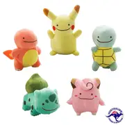 15CM Ditto Face Plush Soft Kids Toy - Squirtle Pikachu Charmander Bulbasaur Clefairy