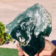 330G Natural agate water grass quartz Slice polishing healing meditation