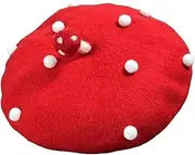 [TRADERPLUS] Women's Cute Mushroom Beret Cap Wool-Blend French Beret Hat Artist Beanies
