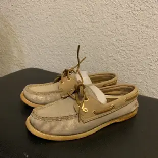 9成新美國購入｜Sperry 金色皮革帆船鞋、休閒鞋