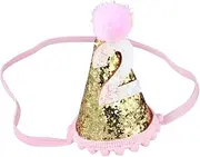 jojofuny Toddler's Glitter Birthday Cap Baby Photo Prop New Born Hat Baby Girls Party Hat Elastic String