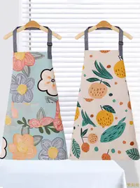在飛比找樂天市場購物網優惠-日式帆布圍裙女廚房做飯簡約家用防油透氣洋氣時尚夏季圍腰工作服