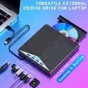 External CD Drive Professional Black Multifunctional Sturdy Portable Writer