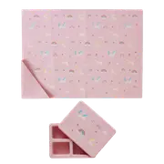 Austin Baby Co Silicone Mini Bento Box and Foldable Placemat in Unicorn Bubblegum Pink at Nordstrom One Size