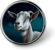 [FZMVSQH] Goat Printed Round Button Pin Badges Metal Pinback Buttons 1 Inch Pins for Hat Shirt Clothing Bags Decoration, Circular, Aluminum, Circular, Aluminum