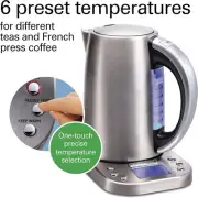 1.7L 1500W Electric Tea Kettle Hot Water Boiler Heater With Temperature Control