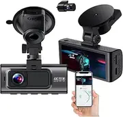 Dual Lens Dash Cam for Car 4K Car Dvr Rear View Cam Video Recorder GPS WiFi Car Camera Night Vision Parking Monitor(No Rear Camera,NO TF Card)