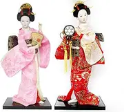 Lovely and Delicate Geisha Oriental Doll,Kimono Geisha Doll Maiko Doll Puppet,Asian Geisha Collectible Figurine Decoration or Gift,Red,#01/4196 (Color : Red, Size : #018)