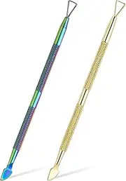 2PCS Lottery Ticket Scratcher Tool,Metal Lottery Scratcher,Scratch Off Tool,Lotto Scratcher Label Scraper for Lottery Ticket,Multi-Use Scraping Steel Tool for Ticket Stickers Label Films(Rainbow,Gold)