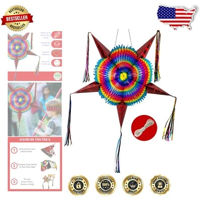 Festive 32-Inch Piñata for Cinco de Mayo and Holiday Celebrations - Easy to Fill